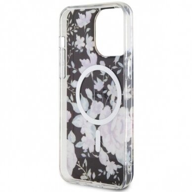 Dėklas Guess Flower MagSafe GUHMP14XHCFWSK iPhone 14 Pro Max Juodas 6