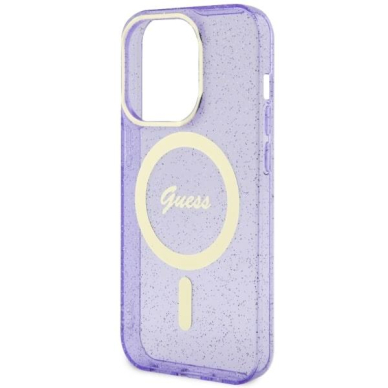 Dėklas Guess Glitter Gold MagSafe GUHMP14XHCMCGU iPhone 14 Pro Max Purpurinis 5