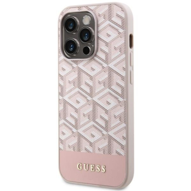 Dėklas Guess GCube Stripes MagSafe GUHMP14XHGCFSEP iPhone 14 Pro Max Rožinis 1