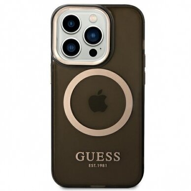 Dėklas Guess Translucent MagSafe GUHMP14XHTCMK iPhone 14 Pro Max Juodas 2