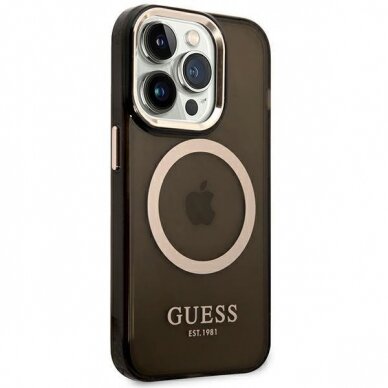 Dėklas Guess Translucent MagSafe GUHMP14XHTCMK iPhone 14 Pro Max Juodas 3