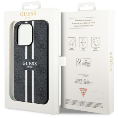 Dėklas Guess 4G Printed Stripes MagSafe GUHMP14XP4RPSK iPhone 14 Pro Max Juodas 7