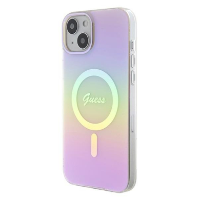 Originalus dėklas Guess GUHMP15MHITSP iPhone 15 Plus 6.7  rožinis/rožinis hardcase IML Iridescent MagSafe 1