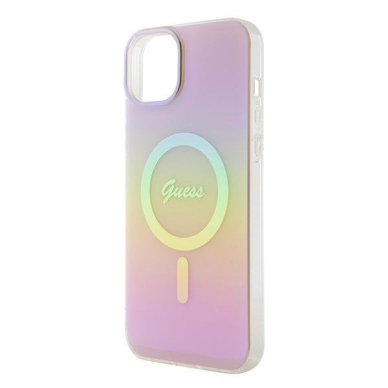 Originalus dėklas Guess GUHMP15MHITSP iPhone 15 Plus 6.7  rožinis/rožinis hardcase IML Iridescent MagSafe 5