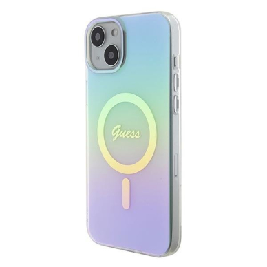 Originalus dėklas Guess GUHMP15MHITSQ iPhone 15 Plus 6.7  turquoise/turquoise hardcase IML Iridescent MagSafe 1