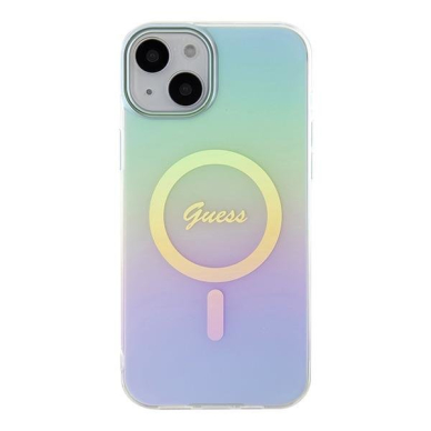 Originalus dėklas Guess GUHMP15MHITSQ iPhone 15 Plus 6.7  turquoise/turquoise hardcase IML Iridescent MagSafe 2