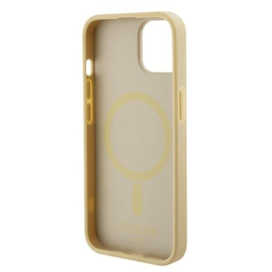 Originalus dėklas Guess GUHMP15MPSAHMCB iPhone 15 Plus 6.7  gold/gold hardcase Saffiano MagSafe 5