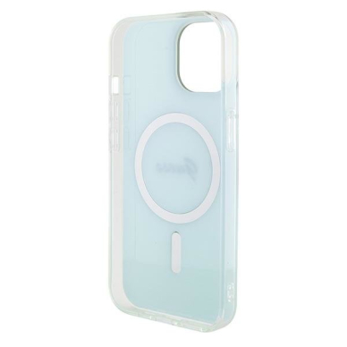 Originalus dėklas Guess GUHMP15SHITSQ iPhone 15 6.1  turquoise/turquoise hardcase IML Iridescent MagSafe 6