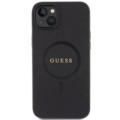 Originalus dėklas Guess GUHMP15SPSAHMCK iPhone 15 6.1  Juodas hardcase Saffiano MagSafe 2