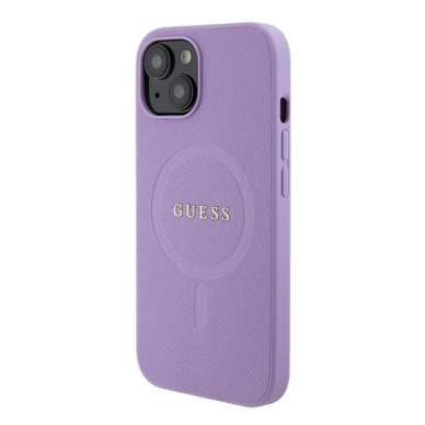 Originalus dėklas Guess GUHMP15SPSAHMCU iPhone 15 6.1  Violetinė hardcase Saffiano MagSafe 1