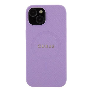 Originalus dėklas Guess GUHMP15SPSAHMCU iPhone 15 6.1  Violetinė hardcase Saffiano MagSafe 2