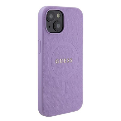 Originalus dėklas Guess GUHMP15SPSAHMCU iPhone 15 6.1  Violetinė hardcase Saffiano MagSafe 3