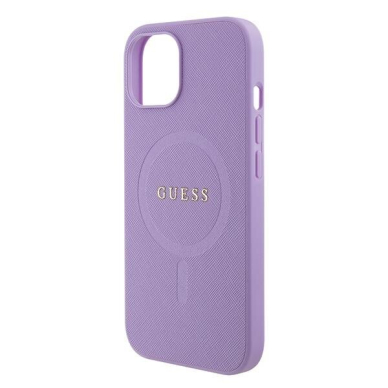 Originalus dėklas Guess GUHMP15SPSAHMCU iPhone 15 6.1  Violetinė hardcase Saffiano MagSafe 5