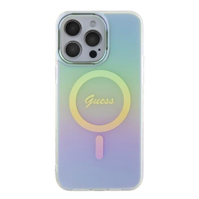 Originalus dėklas Guess GUHMP15XHITSQ iPhone 15 Pro Max turquoise/turquoise hardcase IML Iridescent MagSafe 2