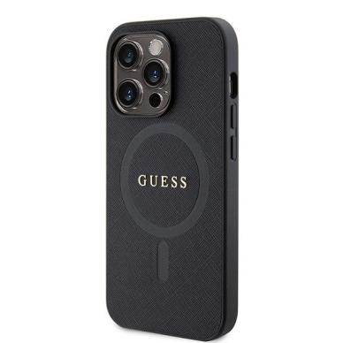 Originalus dėklas Guess GUHMP15XPSAHMCK iPhone 15 Pro Max 6.7Juodas hardcase Saffiano MagSafe 1