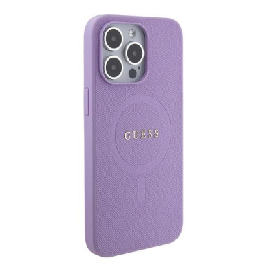 Originalus dėklas Guess GUHMP15XPSAHMCU iPhone 15 Pro Max 6.7  Violetinė hardcase Saffiano MagSafe 3