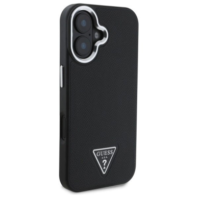 Dėklas Guess GUHMP16MPGTSPSK iPhone 16 Plus 6.7 Juodas/Juodas hard Grained Triangle MagSafe 3