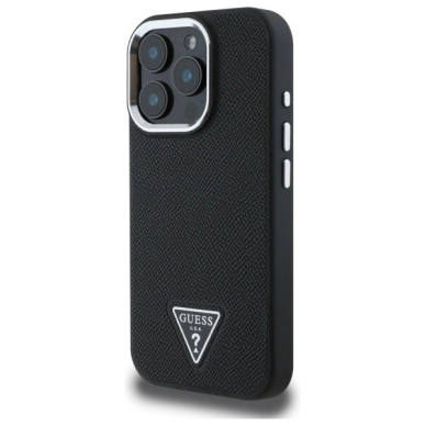 Dėklas Guess GUHMP16XPGTSPSK iPhone 16 Pro Max 6.3 Juodas/Juodas hard Grained Triangle MagSafe 1