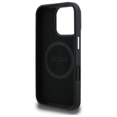 Dėklas Guess GUHMP16XPGTSPSK iPhone 16 Pro Max 6.3 Juodas/Juodas hard Grained Triangle MagSafe 6