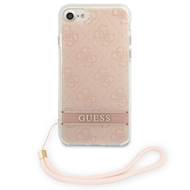 Dėklas Guess Print Strap GUOHCI8H4STP iPhone SE 2022 / SE 2020/7/8 Rožinis 5