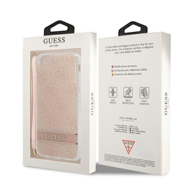 Dėklas Guess Print Strap GUOHCI8H4STP iPhone SE 2022 / SE 2020/7/8 Rožinis 10