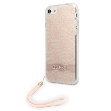 Dėklas Guess Print Strap GUOHCI8H4STP iPhone SE 2022 / SE 2020/7/8 Rožinis 3