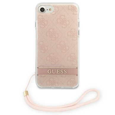 Dėklas Guess Print Strap GUOHCI8H4STP iPhone SE 2022 / SE 2020/7/8 Rožinis 4