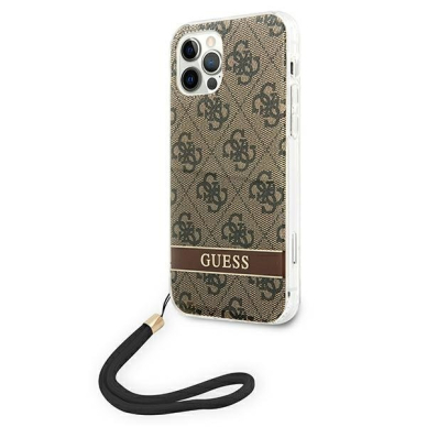 Dėklas Guess Print Strap GUOHCP12MH4STW iPhone 12/12 Pro Rudas 1