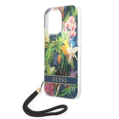 Dėklas Guess Flower Strap GUOHCP14XHFLSB iPhone 14 Pro Max  4