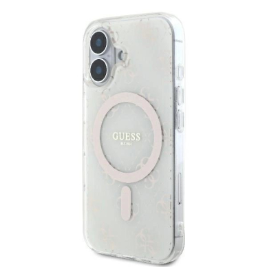 Dėklas Guess IML 4G Background MagSafe  iPhone 16 Plus - Baltas 1