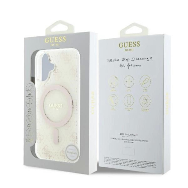 Dėklas Guess IML 4G Background MagSafe  iPhone 16 Plus - Baltas 7