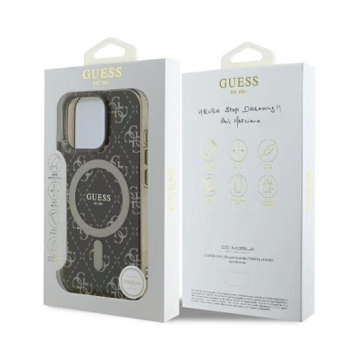 Dėklas Guess IML 4G Background MagSafe  iPhone 16 Pro Max - Rudas 7