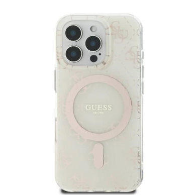 Dėklas Guess IML 4G Background MagSafe  iPhone 16 Pro Max - Baltas 2