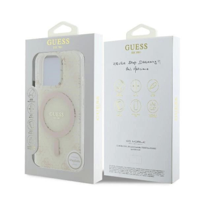 Dėklas Guess IML 4G Background MagSafe  iPhone 16 Pro Max - Baltas 7