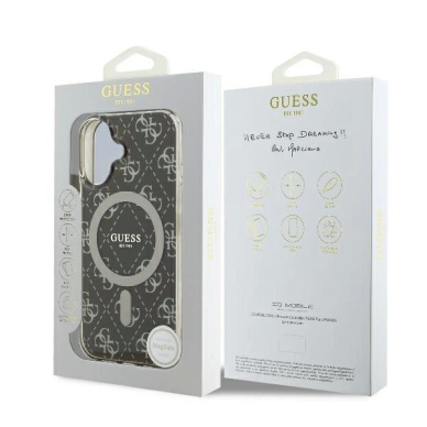 Dėklas Guess IML 4G Background MagSafe iPhone 16  - Rudas 7