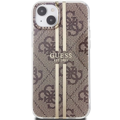 Originalus Guess dėklas IML 4G Auksinis StripeiPhone 15 Plus / 14 Plus - Rudas 2