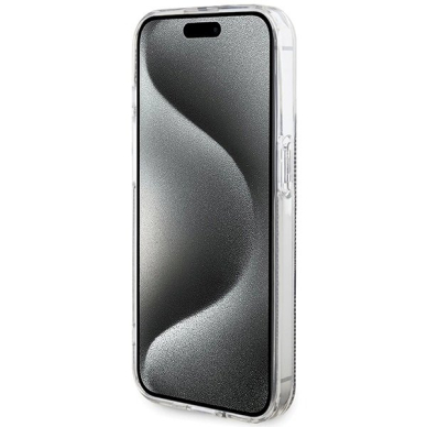 Originalus Guess dėklas IML 4G Auksinis StripeiPhone 15 Pro - Rudas 4