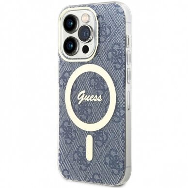 Originalus Guess dėklas IML 4G MagSafeiPhone 15 Pro - Mėlynas 1