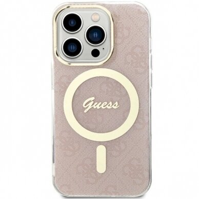 Originalus Guess dėklas IML 4G MagSafeiPhone 15 Pro - Rožinis 2