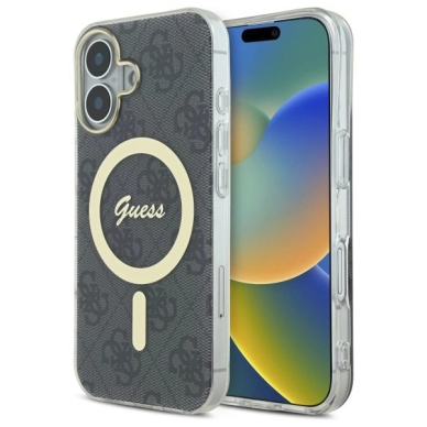 Dėklas Guess IML 4G MagSafe  iPhone 16 Plus - Juodas