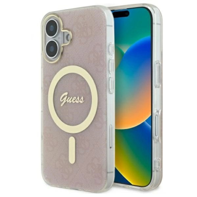 Dėklas Guess IML 4G MagSafe iPhone 16 Plus  - Rožinis