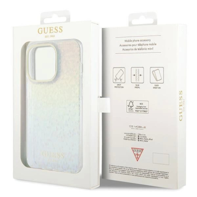 Originalus Guess dėklas IML Faceted Mirror Disco IridescentiPhone 14 Pro Max - Įvariaspalvis 7