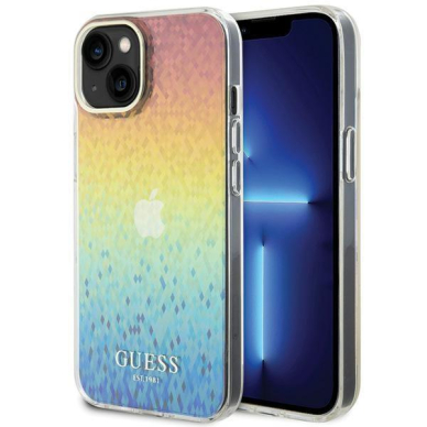 Dėklas Guess IML Faceted Mirror Disco Iridescent   iPhone 15 - multicolored