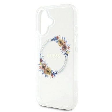 Dėklas Guess IML Flowers Wreath MagSafe iPhone 16 Plus  - Clear 5