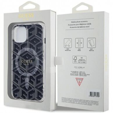 Originalus Guess dėklas IML GCube MagSafeiPhone 15 Plus / 14 Plus - Juodas 7