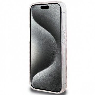 Originalus Guess dėklas IML GCube MagSafeiPhone 15 Pro - Rožinis 4