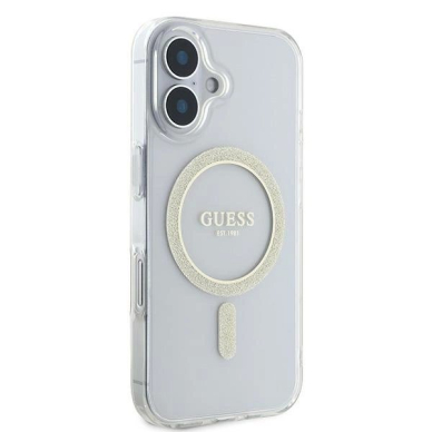 Dėklas Guess IML Glitter Circle MagSafe iPhone 16  - Clear 3