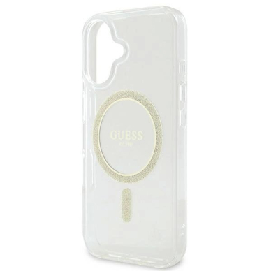 Dėklas Guess IML Glitter Circle MagSafe iPhone 16  - Clear 5