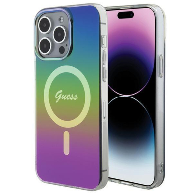 Dėklas Guess IML Iridescent MagSafe   iPhone 15 Pro - Juodas