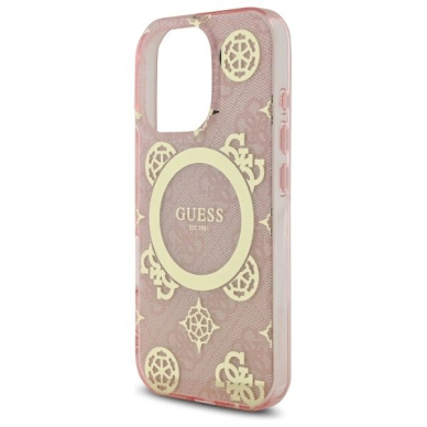 Dėklas Guess IML Peony On 4G Background MagSafe  iPhone 16 Pro - Rožinis 5